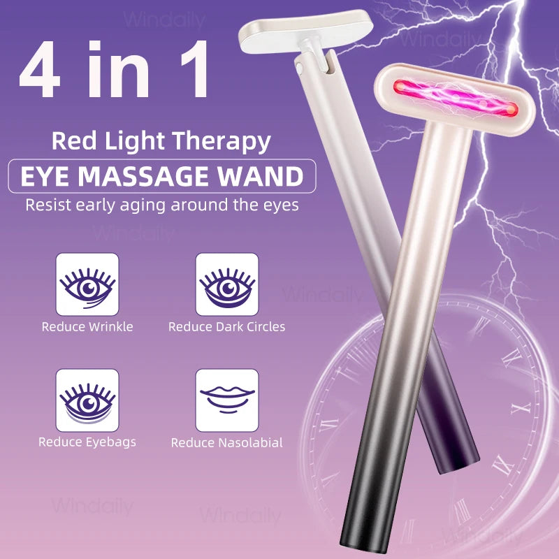 ClayoSkin: 4 in 1 Facial Red Light Therapy Wand for Face and Neck